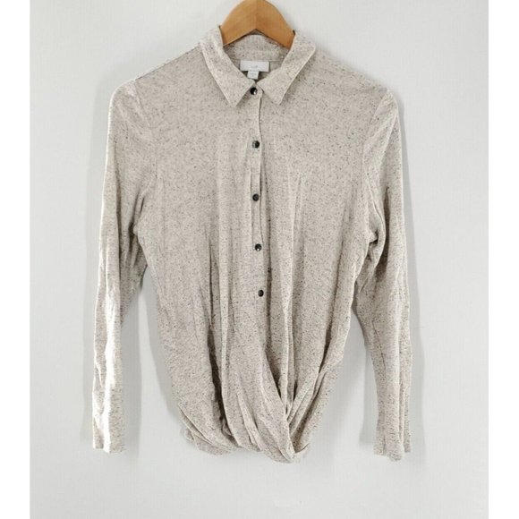 J.Jill Women's White Twisted‎ Button Up Long Sleeve Size M - Picture 1 of 4
